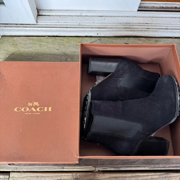 Coach Black Heeled Boots - Picture 10 of 11